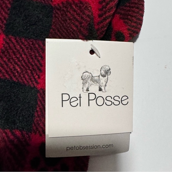 NWT Pet Posse Red & Black Plaid One Piece Pajamas Size Small - Picture 3 of 5